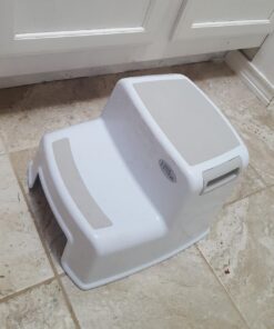 Dual Height 2 Step Stool for Kids | Slip Resistant Soft Grip Toddler's Stool for Potty Training and Use in The Bathroom or Kitchen | BPA Free for Comfort and Safety (1 Pack, Grey) 1 Count (Pack of 1) Gray 43 718iZEb0XZL