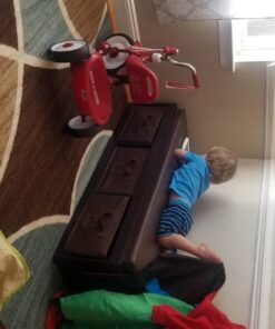 Badger Basket Kid's Padded Toy Storage Bench with Cushion and Three Fabirc Bins - Espresso Espresso/Espresso 36 718ifOYJk9L