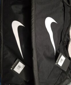 Nike Brasilia Training Duffel Bag, Versatile Bag with Padded Strap and Mesh Exterior Pocket, Medium, Black/Black/White 21 718j oAe9HL