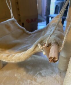 Go Pet Club Classic Cat Tree, Faux Fur Finish, Sisal Rope Scratcher, 62"H, Beige 50 718jXzcWlyL