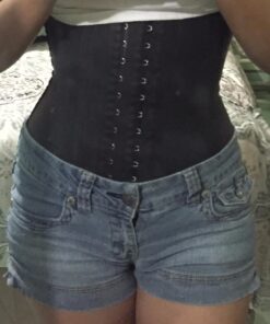 Ann Chery Corset Waist Trainer for Women’s Weight Loss - Colombian Waist Cincher - 2 Hook Latex Body Shaper Medium Black 26 718jj2hv4DL