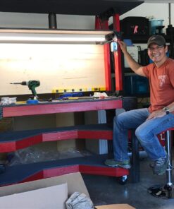 2x4basics 90164MI Custom Work Bench and Shelving Storage System, Black Work Bench with Shelf 86 718kRQHFh2L