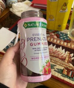 Nature's Bounty Essential Prenatal Gummies, Folic Acid and Iodine, Omega 3 and DHA, 50 Count 35 718kenPqL