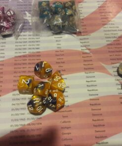 SmartDealsPro 6 x 7 Sets(42 Pieces) Double Colors Polyhedral Dice Set with Pouches for Dungeons and Dragons DND RPG MTG Table Games D4 D6 D8 D10 D12 D20 (6-Colors Set 2) Color 1 48 718kuEt85yL