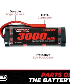 Venom Power Drive Series 6-Cell 5000mAh 8.4V NiMH RC Car Battery - HXT 4.0mm Plug Type - for Remote Controlled Short Course Truck, Rock Crawler, Touring Car, Buggy, Monster Truck and Drift Car 11 718lIqPJPpL