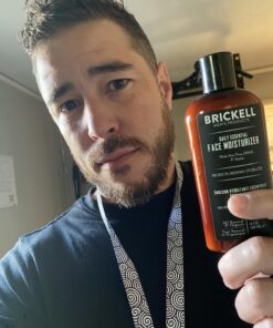 Brickell Men's Daily Essential Face Moisturizer for Men, Natural and Organic Fast-Absorbing Face Lotion with Hyaluronic Acid, Green Tea, and Jojoba, 4 Ounce, Scented 4 Fl Oz (Pack of 1) 35 718lk x1ymL