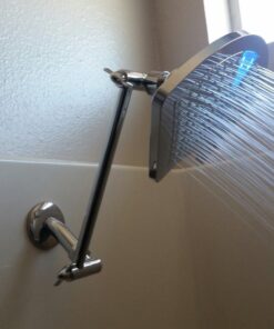 Dream Spa AquaFan 12 inch All-Chrome Rainfall-LED-Shower-Head with Color-Changing LED/LCD Temperature Display 37 718mX 55pL