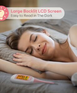 Easy@Home Smart Basal Thermometer, Large Screen and Backlit, FSA Eligible, Period Tracker with Premom(iOS & Android) - Auto BBT Sync, Charting, Coverline & Accurate Fertility Prediction EBT-300 29 718mokmuvCL