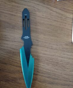 Perfect Point Throwing Knife Set – Set of 6 Throwers, Black Stainless Steel Blades and Handles with Assorted Colored Grinding Lines and Nylon Sheath, Well Balanced, Sport Knives – PP-595-6MC 16 718oF6azVeL