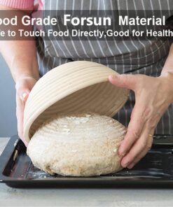 FORSUN Round Bread-Banneton-Proofing-Rising-Basket Rattan Brotform Bread Dough Set 8.5 inch for Home Bakers 8.5 inch Round bread proofing basket 26 718omR0gFAL