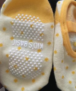Kisgyst 5 Pairs Baby Girls Toddler Cartoon Dots Anti Slip Skid Foot Socks No-Show Crew Cotton Socks Sneakers 10-30 Months 19 718pCjhrcvL
