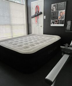 King Koil Luxury Air Mattress Queen with Built-in Pump for Home, 20” Queen Size Inflatable Airbed Luxury Double High Adjustable Blow Up Mattress, Durable - Portable and Waterproof, Black 20 Inch 66 718pgbM3gdL