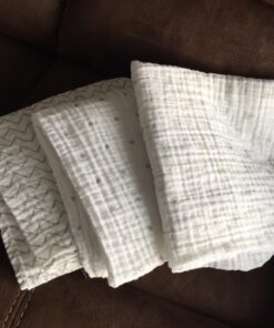 Ziggy Baby Muslin Baby Swaddle Blankets - 3 Pack - Gender Neutral for Boys and Girls - Chevron, Arrow, Cross, Grey/White (47x47) Grey-white 44 718pyOUZUrL