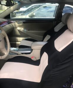 FH Group Car Seat Covers Front Set in Cloth - Car Seat Covers for Low Back Car Seats with Removable Headrest, Universal Fit, Automotive Seat Covers, Washable Car Seat Cover for SUV, Sedan, Van Beige 48 718q9b09 8L