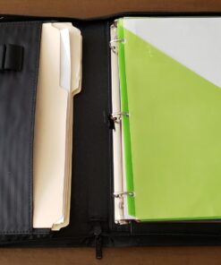 Case-it Executive Zippered Padfolio with Removable 3-Ring Binder and Letter Size Writing Pad, Black (PAD-40) Single PAD-40 54 718qDOTHJVL 1