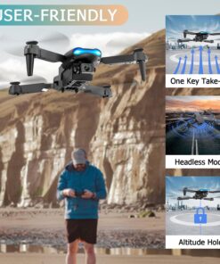 Alternative view of Drone with Camera for Adults,FPV Foldable Drone,RC Quadcopter - FPV Live Video,One Key Take Off Land,Circle Fly,Waypoint Fly,Altitude Hold,Toys Gifts for Adults Kids Beginner,with Carrying Case(Black) black