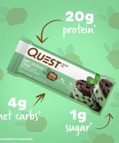Quest Nutrition Mint Chocolate Chunk Protein Bars, High Protein, Low Carb, Gluten Free, Keto Friendly, 12 Count 15 718qHu3mJ9L