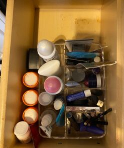 STORi 5-Compartment Clear Plastic Organizer | Rectangular Divided Makeup and Vanity Storage Bin and Office Desk Caddy | Scalloped Wall Design | Made in USA 57 718qz2VceiL