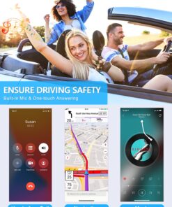 COMSOON Bluetooth Receiver for Car, Noise Cancelling 3.5mm AUX Bluetooth Car Adapter, Wireless Audio Receiver for Home Stereo/Wired Headphones, Hands-Free Call, 16H Battery Life - Black+Silver 24 718s1K uPQL