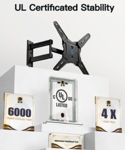 Alternative view of Pipishell Full Motion Wall Mount for 26-60 inch Flat or Curved TVs up to 77 lbs, TV Bracket Wall Mount with Articulating Arms, Extension, Tilt, Swivel, Leveling, Max VESA 400x400mm, PIMF7