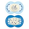 MAM Night Pacifiers , MAM Pacifiers 6+ Months, Best Pacifier for Breastfed Babies, Glow in the Dark Pacifier, Baby Boy Pacifier, 6-16 (Pack of 2) 74 718t5c2LFdL
