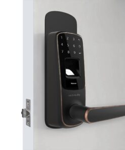Alternative view of ULTRALOQ UL3 BT (2nd Gen) Smart Lock + Bridge WiFi Adaptor, 5-in-1 Keyless Entry Door Lock with WiFi, Bluetooth, Biometric Fingerprint and Touch Keypad, Smart Door Lock Latch Edition (Satin Nickel) Accessory - Deadbolt Cover Plate Black
