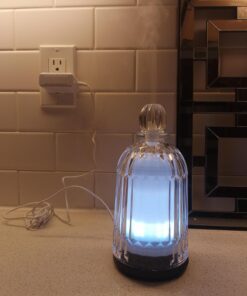 DOUDING Aroma Glass Diffuser for Essential Oil, Cool Mist Glass Humidifier with 7 LED Color Changing Light, Auto-Off Safety for Home Office Spa, 120ml(Black Base) Black Base 53 718tqzZpDnL