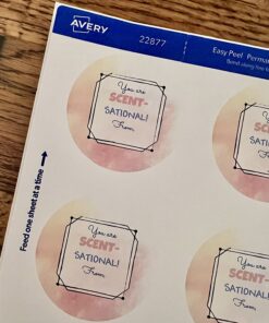 Avery Printable Round Labels with Sure Feed, 2" Diameter, Matte White, 300 Customizable Labels (22877), 8.5" x 11" 20 718uF9kQP L