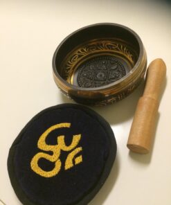 DharmaObjects Tibetan Meditation Om Mani Padme Hum Peace Singing Bowl With Mallet Small Black 21 718ufFcegjL