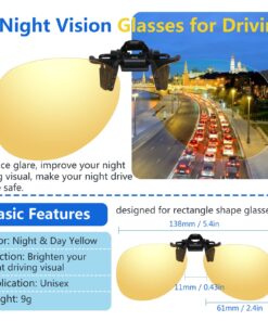 Costyle Retro Polarized Clip on Flip up Plastic Sunglasses Driving Fishing Traveling Yellow 8 718uioreR L