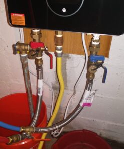 HYDRO MASTER Tankless Water Heater Service Valve Kit with Pressure Relief Valve 3/4-Inch IPS Isolator Clean Brass 35 718vfvm19nL