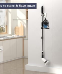 YKYI Electric Spin Scrubber,Cordless Cleaning Brush,Shower Cleaning Brush with 8 Replaceable Brush Heads, Power Scrubber 3 Adjustable Speeds,Adjustable & Detachable Long Handle,Voice Broadcast 33 718xRhNE45L