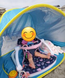 Sunba Youth Baby Beach Tent, Baby Pool Tent, UV Protection Infant Sun Shelters Beach Shade Tent, Pop Up Baby Tent for Beach Blue 29 718yoJNRHyL