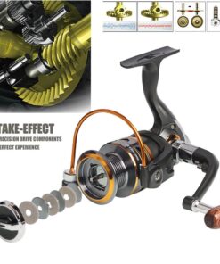 Sougayilang Spinning Fishing Reels with Left/Right Interchangeable Collapsible Wood Handle Powerful Metal Body 5.2:1/5.1:1 Gear Ratio Smooth 11BB for Inshore Boat Rock Freshwater Saltwater Fishing DK3000 23 718yvPqU8PL