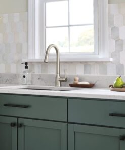 Alternative view of Moen Adler 87233SRS Spot Resist Stainless Zinc Pull Down Kitchen Faucet with Power Clean, Button, and Retractable Wand, ADA Compliant, Classic Style, Fashion-forward, Built to Last Standard