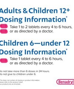 Benadryl Ultratabs Go Packs Antihistamine Allergy Relief Medicine, 25 mg Diphenhydramine HCl Tablets for Relief of Cold & Allergy Symptoms, Travel & On-The-Go Size, 4 Packets of 2 Tablets 2 Count (Pack of 4) 16 718zGMuePSL