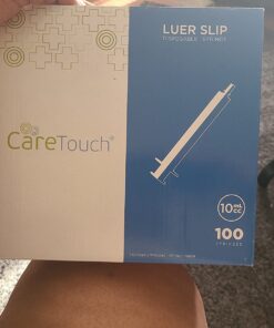 Care Touch 10ml Syringe with Luer Slip Tip - 100 Sterile Syringes – No Needle Great for Dispensing Oral Medicine and Home Care 10mL - 100 Count 38 718zQYLZrML
