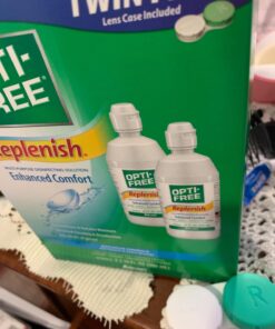 Opti-Free Replenish Multi-Purpose Disinfecting Solution with Lens Case, Twin Pack, 10-Fluid Ounces Each - 2 Count(Pack of 1) 35 719 3sDp0L