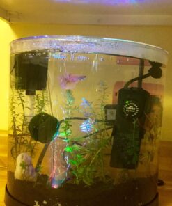 Tetra ColorFusion Starter aquarium Kit 3 Gallons, Half-Moon Shape, With Bubbler And Color-Changing Light Disc 52 719 jGY4w L