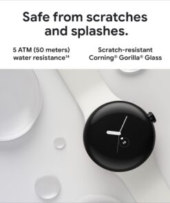 Google Pixel Watch - Android Smartwatch with Fitbit Activity Tracking - Heart Rate Tracking Watch - Matte Black Stainless Steel case with Obsidian Active band - WiFi Matte Black case w/ Obsidian Active band - WiFi 31 719 vvfwzdL