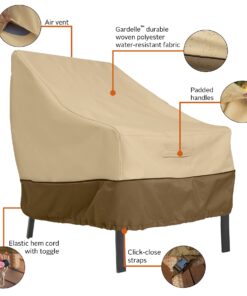 Classic Accessories Veranda Water-Resistant 30 Inch Patio Lounge Chair Cover, Patio Furniture Covers, Pebble/Bark/Earth 30"L x 35"D x 31"H 35 7190SvOwPL