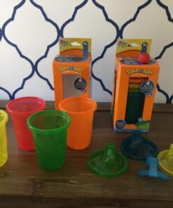 The First Years Take & Toss Spill Proof Sippy Cups - Reusable Toddler Cups - Rainbow - Kids Cups and Snap On Lids for Ages 9 Months and Up - 4 Count Classic Rainbow 43 7192Y2HQEZL 2