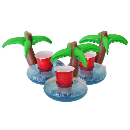 GoFloats Inflatable Pool and Hot Tub Drink Holders (3 Pack) (Choose - Unicorn, Flamingo, Palm Tree and More)