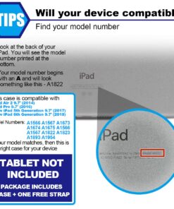 SEYMAC Stock iPad 6th/5th Generation Case with Screen Protector, 360 Rotating Stand, Drop-Proof Protection, Compatible with iPad 6th/5th/Air 2/Pro 9.7 in SkyBlue+Black 31 7193nMK3bdL