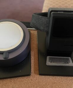 elago W3 Stand Compatible with Apple Watch Series Series 9/8/7/6/SE/5/4/3/2/1/SE (45mm, 44mm, 42mm, 41mm, 40mm, 38mm) (Black) - Classic Monitor Design, Compatible with Nightstand Mode Black 35 719493JjC4L