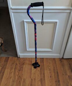 NOVA Sugarcane, Walking Cane with Quad Tip and Carrying Strap, Stand Alone Cane, Maui Flowers Design 16 7195NM9YirL