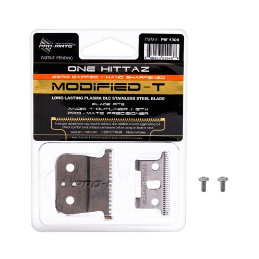 Andis T-Outliner & GTX Replacement One Hittaz Zero Gap Modified T Blades for Model GO, GTO #04521 by Pro-Mate w/Free Screws. 1 Count (Pack of 1)