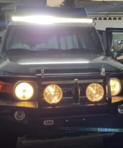 LEDKINGDOMUS Led Light Bar 300W 52 inches Curved Light Bar & 2pc 4 inches 18W Flood Light Pods & Switch Wiring Harness Compatible for Jeep, Pickup, Truck, Car, ATV, 4x4, 4WD, Off Road Driving Light 52inch + 4inch Pods + Wiring Harness Black 43 7195hiuxSQL