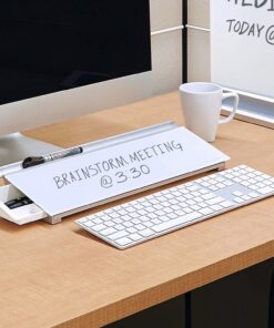 Quartet Glass Dry Erase White Board, Desktop Computer Pad for Notetaking, 18" x 6" Whiteboard, Clean Erase Surface with Storage, 1 Dry Erase Marker, White Surface (GDP186) 25 7198R9fXWqL