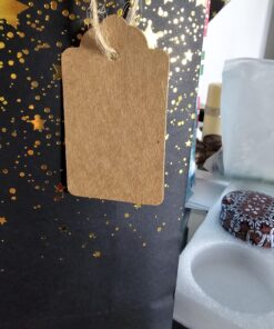 SallyFashion 100pcs Kraft Paper Gift Tags with String, Blank Gift Bags Tags Price Tags(Brown) 100pcs Brown 28 7199aQ7DrSL